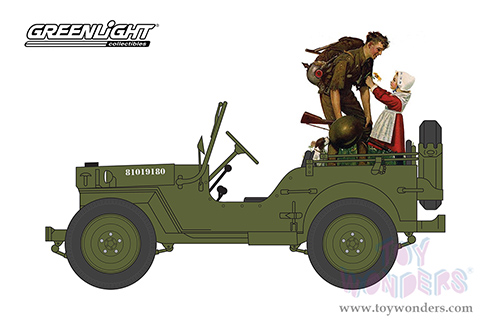 Greenlight - Norman Rockwell&trade; Series 4 | Willys MB Jeep&reg; "Royal Netherlands Army" (1945, 1/64 scale die cast model car, Matte Green) 54060A