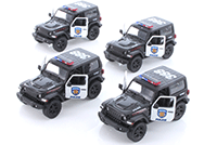 Kinsmart - Jeep® Wrangler Rubicon Police Hard Top (2018, 1/34 scale die cast model car, Black/White) 5412DP
