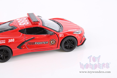 5432DPR Kinsmart 2021 Chevrolet Corvette Stingray C8 Police Firefighter Diecast Model Car