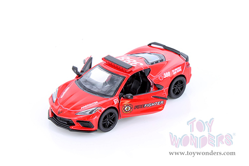 5432DPR Kinsmart 2021 Chevrolet Corvette Stingray C8 Firefighter Diecast Model Car