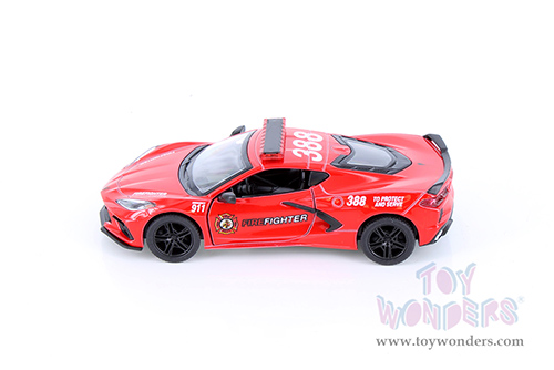 5432DPR Kinsmart 2021 Chevrolet Corvette Stingray C8 Police Firefighter Diecast Model Car