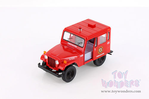 Kinsmart - Jeep® DJ-5B Police/Firefighter Edition (1971, 1/26 scale die cast model car, Asstd.) 5433DPR