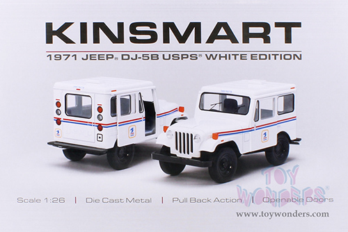 5435D Kinsmart 1971 Jeep DJ-5B USPS White Edition Diecast Model Car