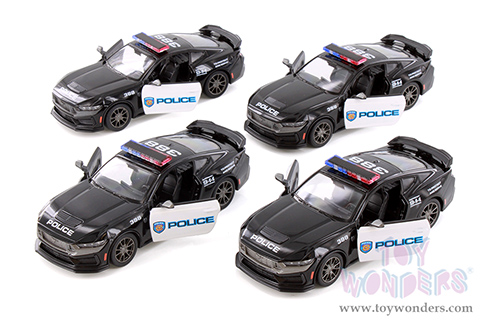 Kinsmart - Ford Mustang Dark Horse Police Edition (2024, 1/38 scale diecast model car, Black/White) 5455DP