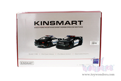 Kinsmart - Ford Mustang Dark Horse Police Edition (2024, 1/38 scale diecast model car, Black/White) 5455DP