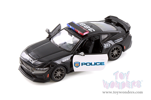 Kinsmart - Ford Mustang Dark Horse Police Edition (2024, 1/38 scale diecast model car, Black/White) 5455DP