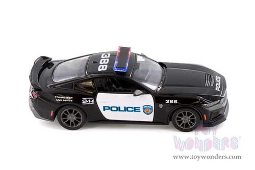 Kinsmart - Ford Mustang Dark Horse Police Edition (2024, 1/38 scale diecast model car, Black/White) 5455DP