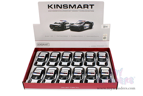 5461DP Kinsmart 2023 Dodge Challenger SRT Demon 170 Police Diecast Model Car Display Box Package
