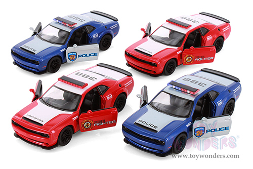 5461DPR Kinsmart 2023 Dodge Challenger SRT Demon 170 Police Firefighter Edition Diecast Model Car