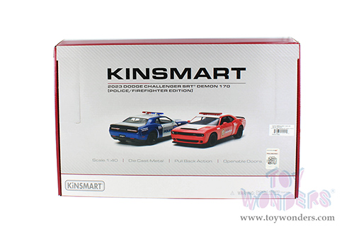 5461DPR Kinsmart 2023 Dodge Challenger SRT Demon 170 Police Firefighter Edition Diecast Model Car
