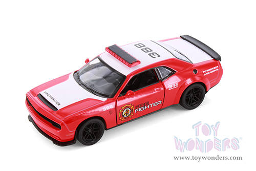 5461DPR Kinsmart 2023 Dodge Challenger SRT Demon 170 Police Firefighter Edition Diecast Model Car