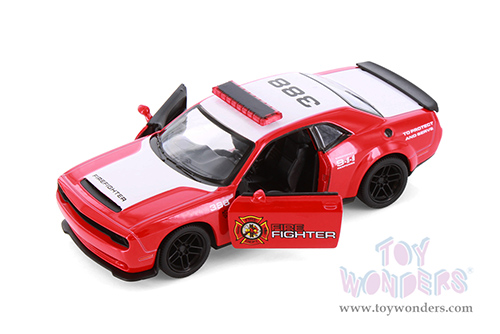 5461DPR Kinsmart 2023 Dodge Challenger SRT Demon 170 Police Firefighter Edition Diecast Model Car