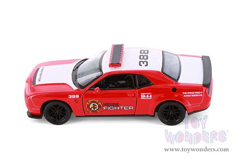5461DPR Kinsmart 2023 Dodge Challenger SRT Demon 170 Police Firefighter Edition Diecast Model Car