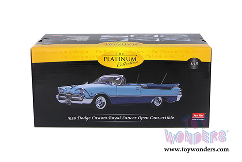 Sun Star Platinum - Dodge Custom Royal Lancer Open Convertible (1959, 1/18 scale diecast model car, Blue Diamond/Star Sapphire) 5474