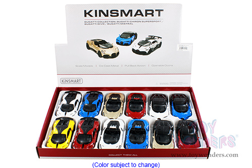 Kinsmart - Bugatti Collection Assortment (5" die cast model car, Asstd.) 5480D