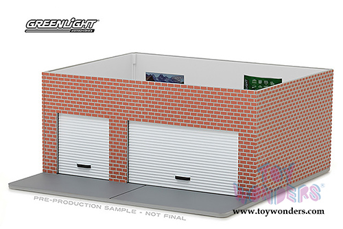 Greenlight Diorama - Mechanic's Corner Series 2 | Weekend Workshop Man Cave (1/64 scale diecast/plastic model, Red/Light Gray) 57023
