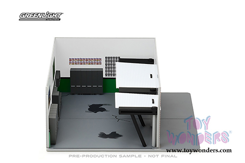 Greenlight Diorama - Mechanic's Corner Series 2 | Weekend Workshop Man Cave (1/64 scale diecast/plastic model, Red/Light Gray) 57023