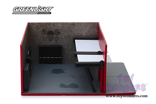 Greenlight Diorama - Mechanic's Corner Series 5 | Weekend Workshop Graveyard Carz (1/64 scale diecast/plastic model, Red) 57051