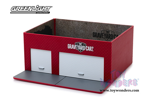 Greenlight Diorama - Mechanic's Corner Series 5 | Weekend Workshop Graveyard Carz (1/64 scale diecast/plastic model, Red) 57051