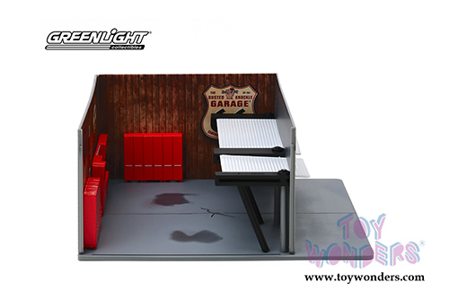 Greenlight Diorama - Mechanic's Corner Series 6 | Weekend Workshop Busted Knuckle Garage (1/64 scale diecast/plastic model, Gray) 57061