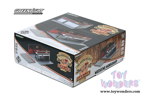 Greenlight Diorama - Mechanic's Corner Series 6 | Weekend Workshop Busted Knuckle Garage (1/64 scale diecast/plastic model, Gray) 57061