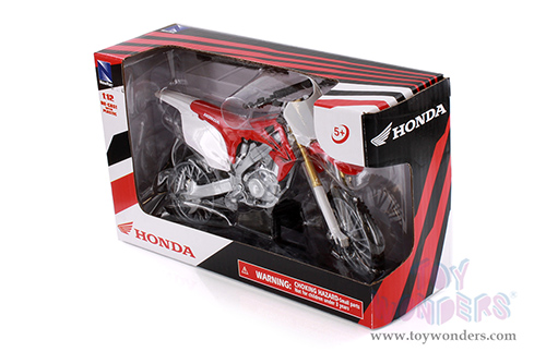 New Ray - Honda CRF250R Dirt Bike (2012, 1/12 scale diecast model bike, White/Red) 57463