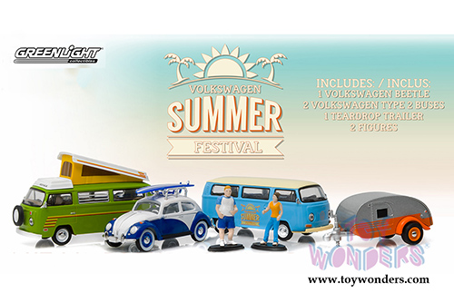 Greenlight - Motor World Diorama Volkswagen Summer Festival 6 pcs Set (1/64 scale diecast model car, Asstd.) 58032