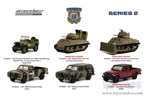 Greenlight - Battalion 64 Series 2 (1/64 scale diecast model car, Asstd.) 61020/48