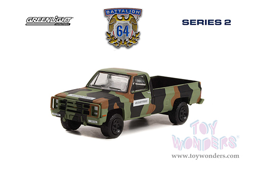Greenlight - Battalion 64 Series 2 | Chevrolet&reg; M1008 CUCV Pickup Truck "U.S. Army" (1985, 1/64 scale diecast model car, Green Camouflage) 61020D/48