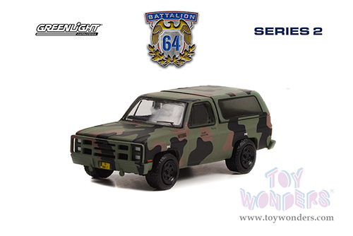 Greenlight - Battalion 64 Series 2 | Chevrolet&reg; M1009 CUCV "U.S. Army" (1985, 1/64 scale diecast model car, Green Camouflage) 61020E/48