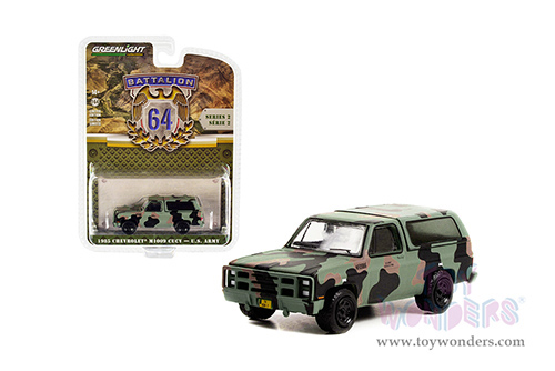 Greenlight - Battalion 64 Series 2 | Chevrolet&reg; M1009 CUCV "U.S. Army" (1985, 1/64 scale diecast model car, Green Camouflage) 61020E/48