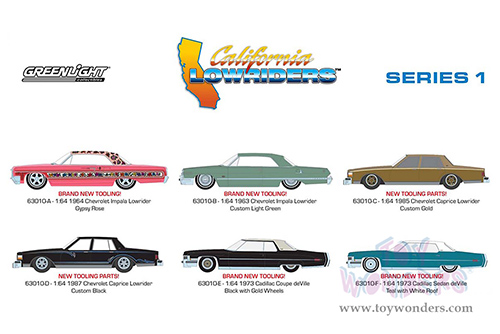 Greenlight - California Lowriders Series 1 (1/64 scale diecast model car, Asstd.) 63010/48
