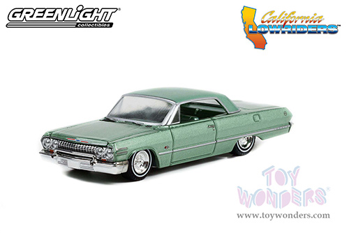 Greenlight - California Lowriders Series 1 | Chevrolet&reg; Impala&trade; Lowrider (1963, 1/64 scale diecast model car, Custom Light Green) 63010B/48