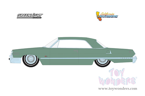 Greenlight - California Lowriders Series 1 | Chevrolet&reg; Impala&trade; Lowrider (1963, 1/64 scale diecast model car, Custom Light Green) 63010B/48