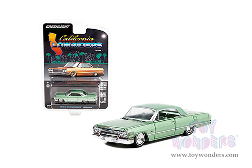 Greenlight - California Lowriders Series 1 | Chevrolet&reg; Impala&trade; Lowrider (1963, 1/64 scale diecast model car, Custom Light Green) 63010B/48