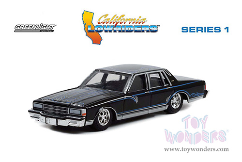 Greenlight - California Lowriders Series 1 | Chevrolet&reg; Caprice Lowrider (1987, 1/64 scale diecast model car, Custom Black with Graphics) 63010D/48