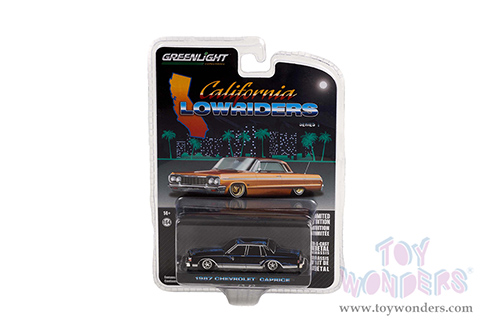 Greenlight - California Lowriders Series 1 | Chevrolet&reg; Caprice Lowrider (1987, 1/64 scale diecast model car, Custom Black with Graphics) 63010D/48