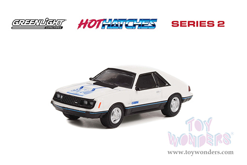 Greenlight - Hot Hatches Series 2 | Ford Mustang Cobra (1979, 1/64 scale diecast model car, White) 63020C/48