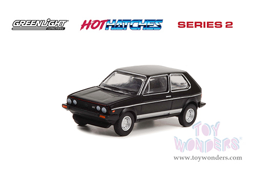 Greenlight - Hot Hatches Series 2 | Volkswagen Golf Mk I GTI (1983, 1/64 scale diecast model car, Black) 63020D/48