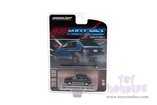 Greenlight - Hot Hatches Series 2 | Volkswagen Golf Mk I GTI (1983, 1/64 scale diecast model car, Black) 63020D/48