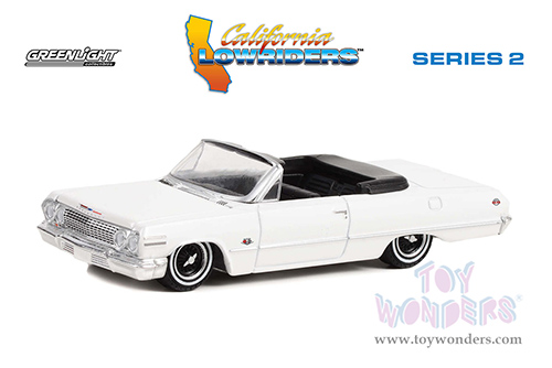 Greenlight - California Lowriders Series 2 | Chevrolet&reg; Impala&trade; SS&trade; Lowrider (1963, 1/64 scale diecast model car, White) 63030C/48