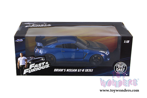 Jada Toys Fast & Furious - Brian's Nissan GTR Hardtop (2009, 1/18 scale diecast model car, Blue) 64018W8