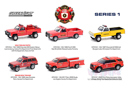 Greenlight - Fire & Rescue Series 1 (1/64 scale diecast model car, Asstd.) 67010/48