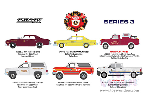 Greenlight - Fire & Rescue Series 3 (1/64 scale diecast model car, Asstd.) 67030/48
