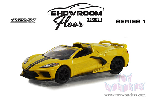 Greenlight - Showroom Floor Series 1 | Chevrolet&reg; Corvette&reg; Convertible (2022, 1/64 scale diecast model car, Accelerate Yellow Metallic) 68010A/48