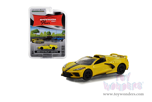 Greenlight - Showroom Floor Series 1 | Chevrolet&reg; Corvette&reg; Convertible (2022, 1/64 scale diecast model car, Accelerate Yellow Metallic) 68010A/48