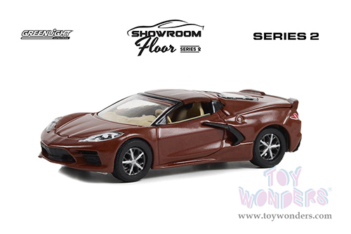 Greenlight - Showroom Floor Series 2 | Chevrolet&reg; Corvette C8 Stingray Coupe (2022, 1/64 scale diecast model car, Caffeine Brown Metallic) 68020B/48