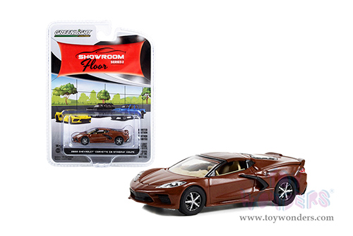Greenlight - Showroom Floor Series 2 | Chevrolet&reg; Corvette C8 Stingray Coupe (2022, 1/64 scale diecast model car, Caffeine Brown Metallic) 68020B/48