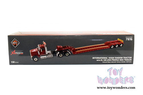 Diecast Masters - International&reg; HX520 SFFA Tandem Tractor with XL 120 Low-Profile HDG Trailer (1/50 scale diecast model car, Red) 71016