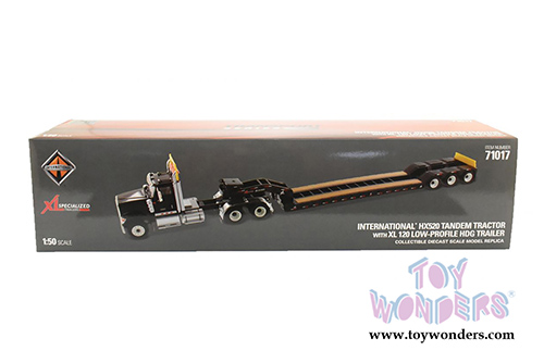 Diecast Masters - International&reg; HX520 SFFA Tandem Tractor with XL 120 Low-Profile HDG Trailer (1/50 scale diecast model car, Black) 71017